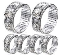 Ipetboom 6piezas Anillo De Dedo De Metal Vintage Anillo Decorativo Dedo Masculino Joyería Para Hombres Creativo Para Hombre Adorno De Moda Fortuna Para