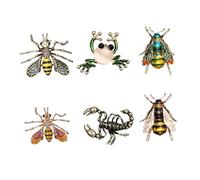 Ipetboom 6piezas Broche Vintage Ramillete De Broche Para Ropa Creativo Prendedor De Modelado Pecho Mano De