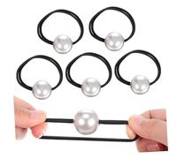 Ipetboom 6piezas Cintas Para Cabello Con Perlas Accesorios Elásticos Para Coletas Suaves Daño Para Mujeres Pulseras De Cabello y Ropas De Pelo