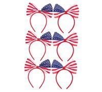 Ipetboom 6piezas Diadema Bandera Americana Tocados Día Independencia Accesorios Pelo Creativos Para Fiestas Patriotas