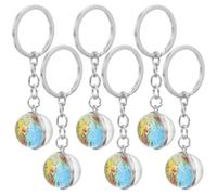 Ipetboom 6piezas Llavero Globo Terráqueo Colgante Creativo Mini Mundo Decorativo para Invitados Fiesta Accesorios Manualidades
