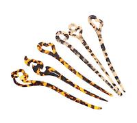 Ipetboom 6piezas Palillos Para Pelo De Acetato Con Diseño De Caparazón De Tortuga Horquillas Para Mujeres Para Moños Sujetan Firme y Aportan Estilo Vintage Uso Diario y Regalo Elegante