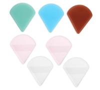 Ipetboom 7 Piezas Borla De Silicona Para Polvos Esponja Facial Transparente Esponjas Aplicadoras Para Base Líquida Corrector y Rubor Para Maquillaje