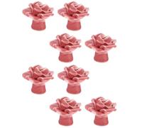 Ipetboom 8 Pomos de Cerámica Rosa Diseño Floral Retro para Armarios y Cajones, Tiradores de Puerta Tornillos Incluidos, 8 Piezas para Decoración y Mejora del Hogar