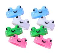 Ipetboom 8piezas Anillos De Rana De Dibujos Animados Adorables Anillos Decorativos Dedo Meñique De Resina Sin Metal Para Obsequio De Fiesta