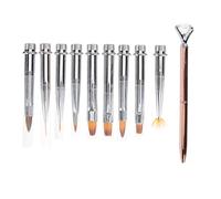 Ipetboom 9 Piezas pinceles para uñas pinceles uñas pinceles nail art pegamento de uñas clavo herramientas de pincel de arte de uñas tirar color pintura flor herramienta de uñas Golden