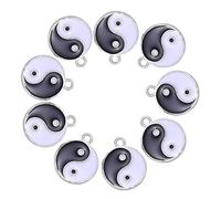 Ipetboom 9piezas Colgante De Tai Chi Bagua Dije De Joyería Para Manualidades Accesorios De Bricolaje Para Collares y Pulseras De Dijes De Tai Chi Para Hacer Joyas