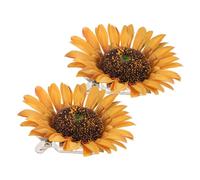 Ipetboom Abrazaderas para Cortinas Girasol 2 Piezas Clips Decorativos de Metal y Seda Fijación Fuerte sin Daños para Cortinas de Dormitorio y Sala