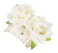 Ipetboom Accesorio para El Cabello con Forma de Rosa Pinza para El Cabello para Novia Peine Decorativo con Doble Flor para Mujer