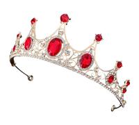 Ipetboom Accesorio Para El Cabello Tocados Diademas De Boda Para La Novia Women Dama De Honor Coronas y Tiaras Diadema De Novia Tiara Para Mujer Moda Diamantes De Imitación Rojo