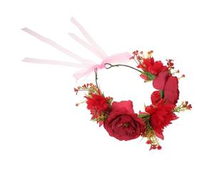 Ipetboom Accesorios Para El Cabello Tiaras Sombreros Diadema De Novia Diademas Para Mujeres Delirio Diadema Para El Cuidado De La Piel Despedida De Soltera Women Boda Margarita Tela Rojo