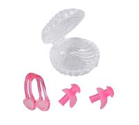 Ipetboom Accesorios Para Natación Silicona Suave Tapones Auditivos Impermeables y Pinza De Nariz Antideslizante Para Deportes Acuáticos Protección Cómoda Para Piscina y Surf Color Rosa