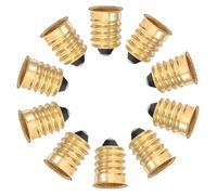 Ipetboom Adaptador de Bombilla E14 a E12 Dorado 10 Unidades Convertidor de Portalámparas Rosca para Lámparas LED Reductor de Casquillo para Iluminación en Hogar y Oficina