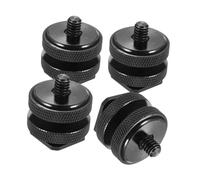 Ipetboom Adaptador de Trípode Tornillo Doble de 1/4 Pulgada en Aleación de Aluminio, 4 Piezas para Fijar Disparador Inalámbrico y Soporte de Zapata Caliente
