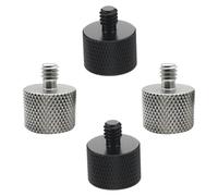 Ipetboom Adaptador para Soporte de Micrófono 5/8 a 1/4 Rosca Macho a Hembra Tornillos Metálicos Negros y Plateados Juego de 4 Piezas para Trípodes y Accesorios de Cámara