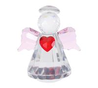 Ipetboom Adorno de Ángel de Cristal Rosa con Alas Pequeñas, Figura Decorativa de Escritorio, Mini Estatua Coleccionable de Ángeles de Cristal para Decoración del Hogar y Obsequio Único