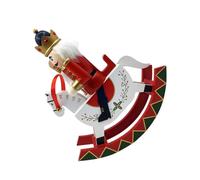 Ipetboom Adorno Navideño Cascanueces Grande de Madera Rojo Figura Soldado a Caballo para Decoración de Mesa Escritorio y Hogar Decoración Festiva Tradicional Navideña Detalle para