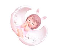 Ipetboom Adornos Para Decorar Tartas De Bebé Adorno De Ángel Oh Lilo Para Cumpleaños Decoración De Escritorio Para Niña Accesorio Para Tarta De Niña Figura De Resina Rosa