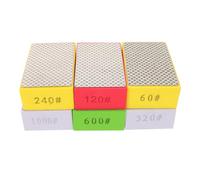 Ipetboom Almohadillas de Pulido Manual de Diamante 6 Piezas Romboidales Bloques de Lijado para Cerámica y Piedra Granos 60/120/240/320/600/1000 Pulidora de Azulejos para Uso Profesional