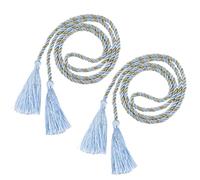 Ipetboom Alzapaños para Cortinas Borlas 2 Piezas, Cuerda para Atar Cortinas de 90 Cm, Color Azul Lago, Accesorios Decorativos Modernos para Hogar y Oficina