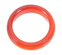 Ipetboom Anillo de Cornalina Natural Rojo Banda Lisa de Ágata Cristal Tamaño 17 MM Joyería para Mujer Adecuado para Fiestas y Uso Diario