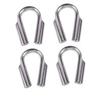 Ipetboom Anillo de Pollo Inoxidable 304 4 Piezas Abrazadera de Cable de Alta Resistencia Fijador de Cuerda para Industriales