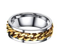 Ipetboom Anillo Suerte Para Hombre Anillo De Moda Con Cierre De Cadena Joyería Elegante De Acero Inoxidable Para Dedo De Uso Diario