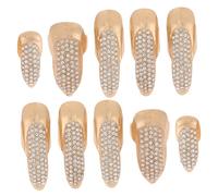 Ipetboom Anillos De Garra Para Uñas Gemas De Imitación 10 Piezas Tamaños Pequeño, Mediano y Grande Accesorio Punk Gótico Para Cosplay y Fiesta