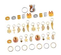Ipetboom Anillos De Joyería 202 Piezas Anillo De Extensión De Cabello Rastas Cuentas Trenzadas Rastas Accesorios Para El Cabello Trenzado Manguito De Trenza De Pelo Colgante Peluca Metal