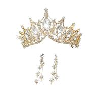 Ipetboom Aretes y De Cabello Aretes De Novia Decoración De Cristal Joyería Para Orejas Tocado De Boda Diseño Exquisito Memorable