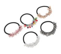 Ipetboom Bandas Elásticas Cabello Cristales 5 Piezas Tejidas a Mano Coleteros Brillantes para Mujer Pulseras Multifuncionales para Trenzas y Recogidos Accesorio Bohemio Elegante