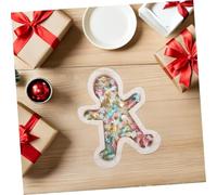 Ipetboom Bandeja de Madera para Servir Navideña con Diseño de Hombre de Jengibre Resistente y Multifuncional para Aperitivos Postres y Decoración Festiva Celebraciones