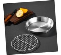 Ipetboom Bandeja Horno con Rejilla Inoxidable Diseño Circular para Hornear Escurrir Aceite y Enfriar Práctico para Cocinar y Asar Casa