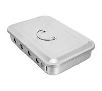 Ipetboom Bandeja Rectangular de Acero Inoxidable 30X20 CM con Tapa y Asa Caja de para Instrumental y Herramientas de Manicura Contenedor Profesional para Esterilización en Clínicas y