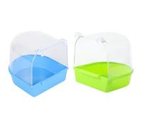 Ipetboom Bañeras para Loros y Aves en Jaulas 2 Piezas de PVC Azul 5.31x5.11x4.92 Pulgadas Diseño Interesante para Uso Exterior en Invierno