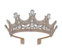 Ipetboom barroca coronas para novias novia de novia tocado de damas accesorios para el cabello de baile tocado barroco decoraciones pelo de la boda tiara nupcial Golden