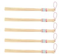 Ipetboom Bastón de Masaje de Madera para Espalda y Cuello 5 Varillas de Bambú, Masajeador Personal para Aliviar la Fatiga Muscular tras Largas Horas
