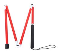 Ipetboom Bastón Plegable para Ciegos de Aleación de Aluminio 4 Secciones 122 CM con Cinta Reflectante Roja para Mayor Visibilidad Nocturna Movilidad Segura para Personas Mayores