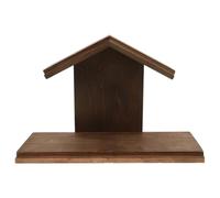 Ipetboom Belén de Madera Jesús Establo Pequeño Techo y Estrella Decoración Religiosa Tallada para Interiores Accesorio Navideño para Escena del Nacimiento y Fiestas Familiares