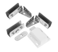 Ipetboom Bisagra Oculta para Puerta de Cristal sin Marco Juego 1 Pieza Acero Inoxidable Acabado Cepillado Soporte Resistente para Armarios Vitrinas y Vinotecas Instalación Vertical