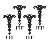 Ipetboom Bisagras Vintage de Zinc para Cajas de Joyería y Armarios Pequeños 4 Piezas Negras Bisagras de Alta Resistencia para Puertas de Madera Accesorio para Estuches y Muebles