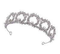 Ipetboom Boda Dama De Honor Women Tocados Banda Comunión Orgullo Diademas Nupcial Decoraciones Guirnalda Faja De Novia Faja De Cumpleaños Para Mujer Paseo Perlas De Imitación. Silver