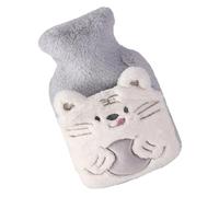 Ipetboom Bolsa De Agua Caliente Reutilizable Con Funda De Peluche De Tigre Blanco Antifugas Para Invierno Alivio De Dolores y Calor Suave