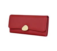 Ipetboom Bolsa De Almacenamiento Multifuncional Carteras De Mujer Monedero del Cambio Billetera De Mujeres Cartera De Almacenamiento De Dinero Billetera Plegable PU Rojo