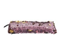 Ipetboom Bolsa de Maquillaje con Lentejuelas Brillantes Neceser Portátil con Cremallera para Mujer Estuche Multiusos para Cosméticos Auriculares y Cables Diseño Elegante y Rosa