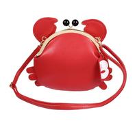 Ipetboom Bolso Bandolera Mujer PU Diseño Cangrejo Rojo con Cierre Clip Bolso Cruzado Ajustable Teléfono y Tarjetas para Niñas y Jóvenes