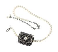 Ipetboom Bolso Cadena De Perlas Riñonera Gemas De Imitación Monedero para Mujeres Capacidad para Artículos Esenciales