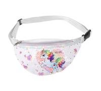 Ipetboom Bolso Cintura Unicornio para Niñas con Lentejuelas Estilo Transparente PVC Bandolera Deportiva para Viaje Colegio y Uso Diario