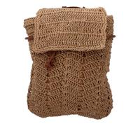 Ipetboom Bolso de Playa de Paja Tejido Cordón y Mochila para Mujer, Bolso Bandolera de Rafia para Verano y Uso Diario