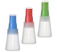 Ipetboom Botella de Silicona para Pincel de Aceite 3 Piezas Tapa para Cocina y Barbacoa Herramientas de Uso Dispensador de Aceite